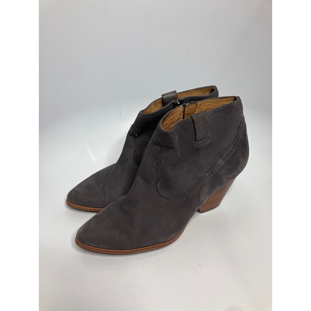 Frye Sacha Moto Shootie Women 9.5 Grey Good Leather Western Ankle Boot 3471724